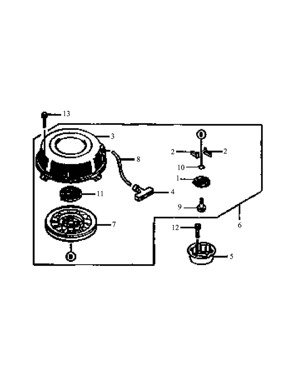 Fc420v-Fs12 Recoil Starter Diagram and Parts List for G1432 55AD231Q150-WAM Cub Cadet Lawn Mower